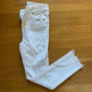 Denim forum mid rise skinny crop